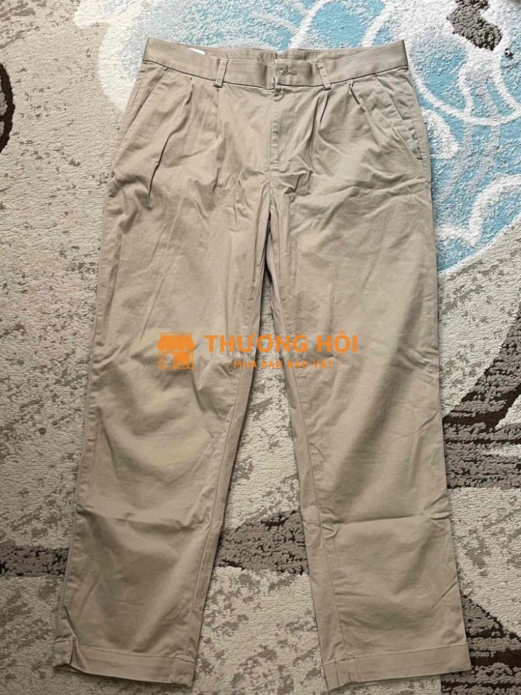 Quần Routine Straight Crop màu Be Size 31