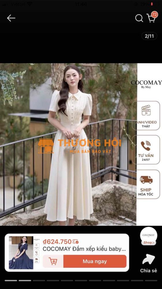 Pass váy cocomay size M , mặc một lần váy mới mua
