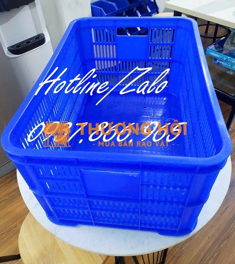 Sọt nhựa Kt 61*42*31cm đáy đặc, sóng nhựa hở dùng dùng trong nhà máy, phân phối sọt nhựa
