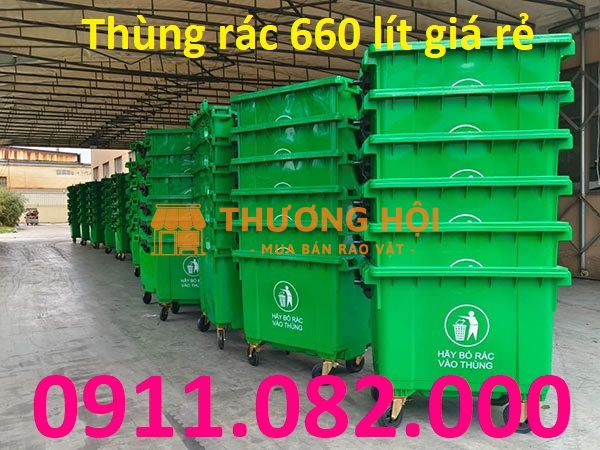 Cung cấp thùng rác rẻ uy tín nhất tại vĩnh long- thùng rác 120l 240l 660l dày chất lượng- lh 0911082000