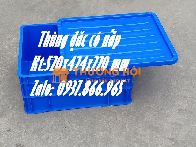 Thùng đặc nguyên sinh nhập khẩu, thùng cơ khí có nắp đậy, thùng nhựa