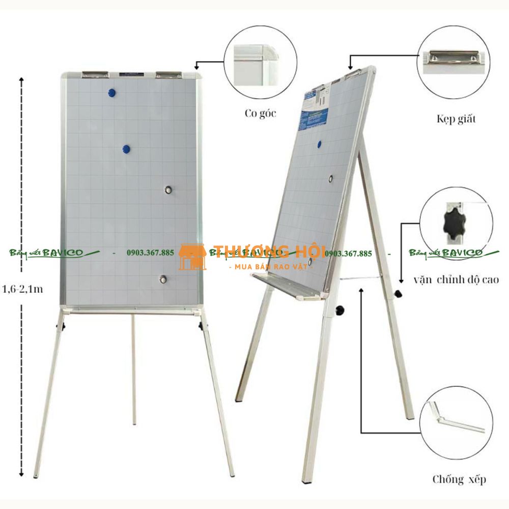 BẢNG KẸP GIẤY BẢNG FLIPCHART 3 CHÂN TỪ HÀN QUỐC