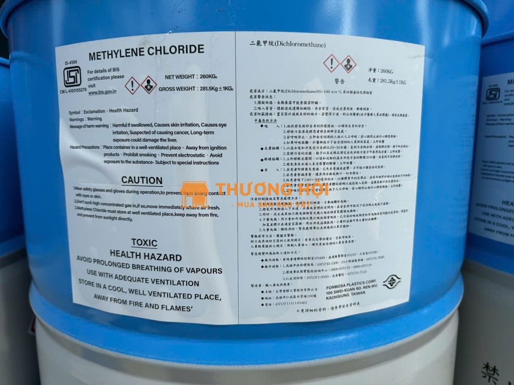 Dung môi Methylene chloride (MC) ĐL phuy 260kg