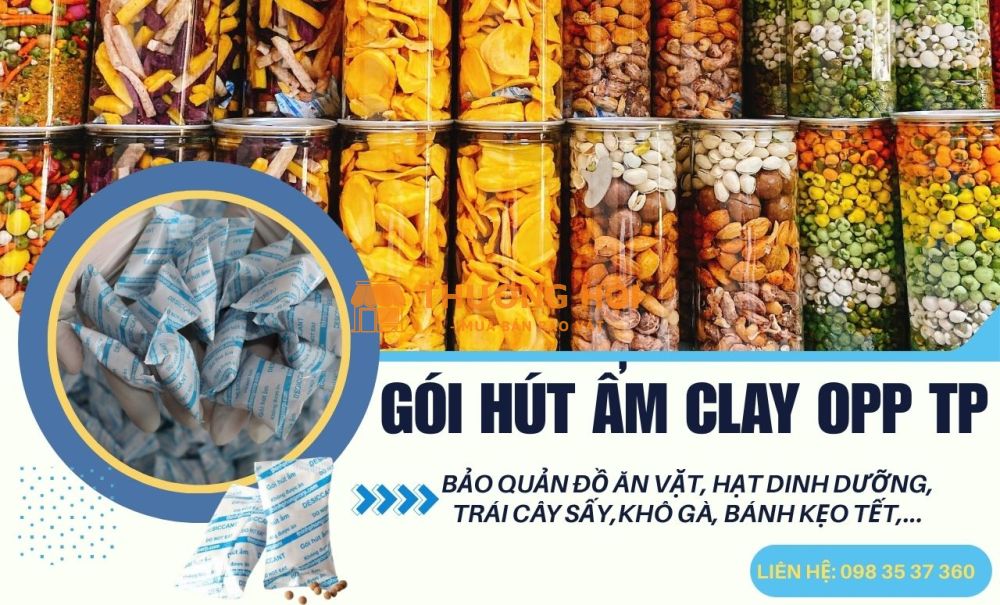 Gói Hút Ẩm Clay OPP Bảo Quản Hạt Dinh Dưỡng, Bánh Healthy Ngày Tết