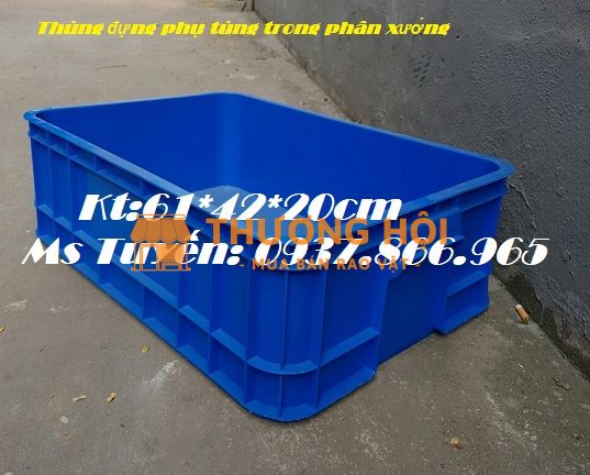 Thùng nhựa nguyên sinh HPDE, khay nhựa chịu va đập, thùng bít đựng đồ trong nhà xưởng