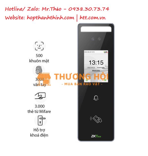 MÁY CHẤM CÔNG KHUÔN MẶT ZKTECO SPEEDFACE V3L (500 KHUÔN MẶT)