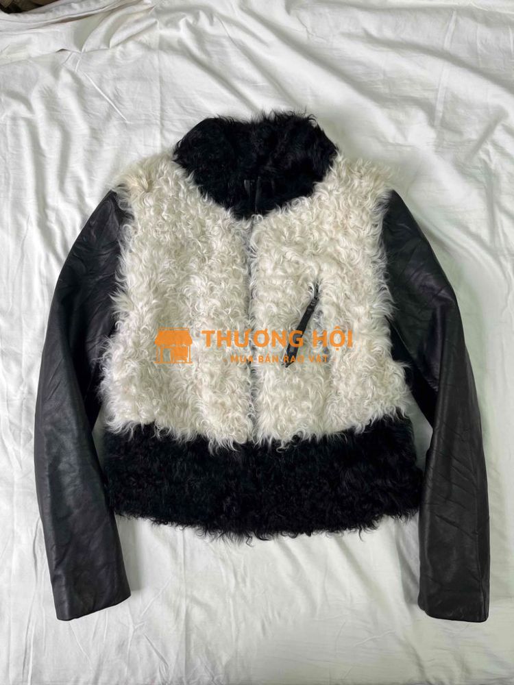 Áo Lông Thật phối Da Thật