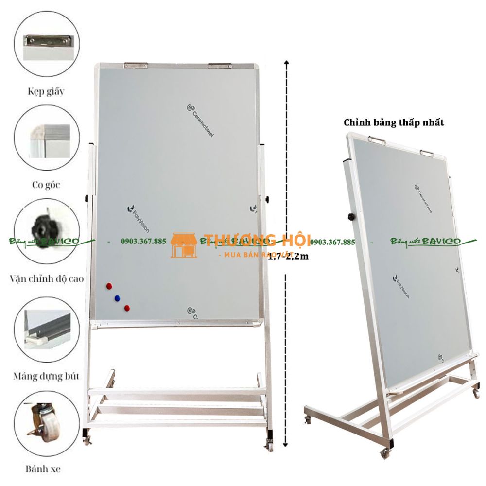 BẢNG TỪ TRẮNG CÓ CHÂN FLIPCHART F4 – CERAMIC