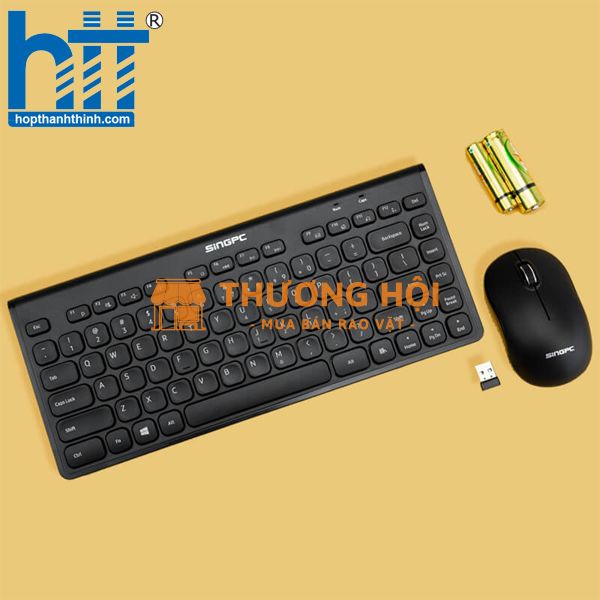 Bộ bàn phím và chuột không dây SingPC WKB-L264CB Đen