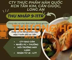 CTY THỰC PHẨM HÀN QUỐC TUYỂN THỜI VỤ KCN TÂN KIM