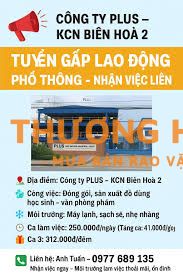 NHẬN NAM NỮ ĐI 3 CA TẠI CTY PLUS KCN BIÊN HOÀ 2