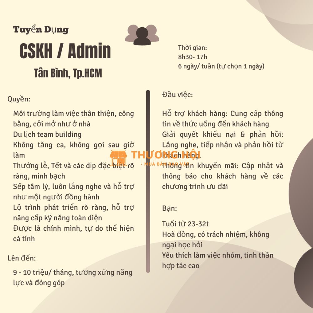 TUYỂN DỤNG CHĂM SÓC KHÁCH HÀNG- KHÔNG CẦN KINH NGHIỆM- KHÔNG OT- KHÔNG KPI