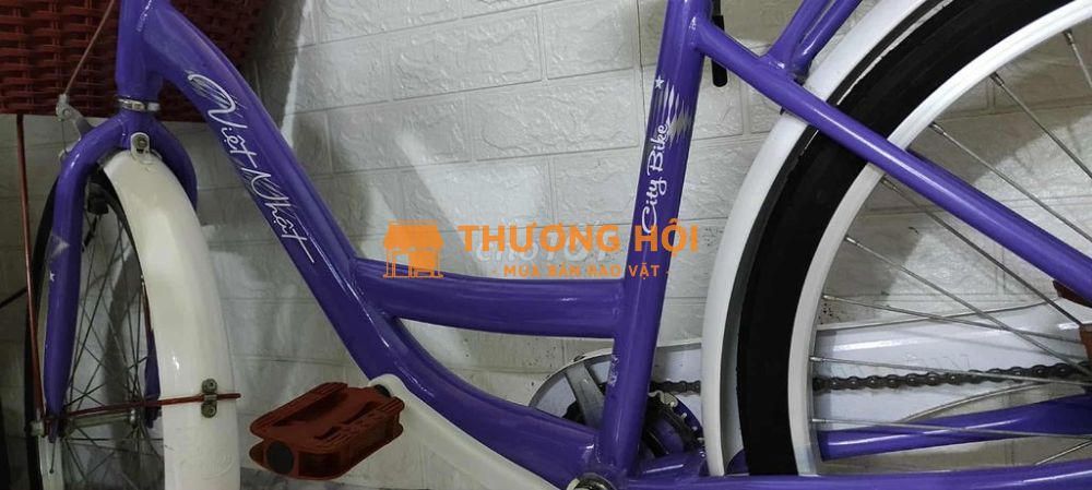 Xe đạp bé gái màu tím Việt Nhật mới 99.9%