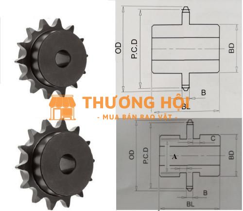 Nhông Xích 60C Có Cùi 2 Bên - Giải Pháp Truyền Lực Công Nghiệp Tải Nặng