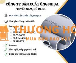 TUYỂN LĐPT CTY NHỰA - BẾN LỨC