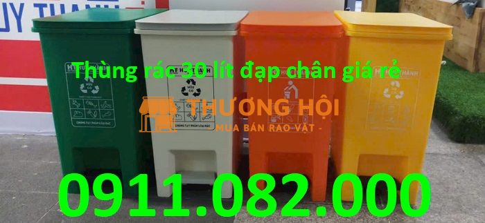 Phân phối thùng rác 30L 60L đạp chân giá rẻ sỉ và lẻ- Lh 0911.082.000