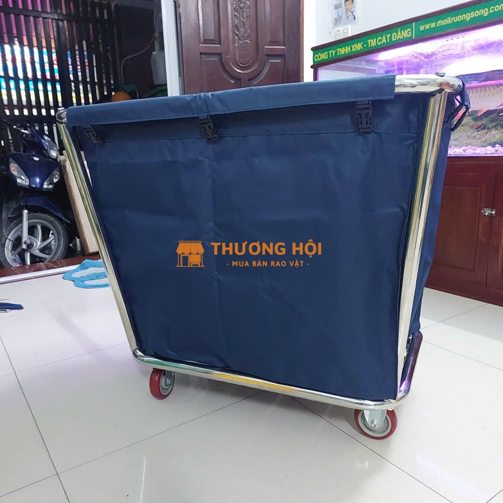 Xe đẩy đồ giặt là, xe đẩy inox cho khách sạn
