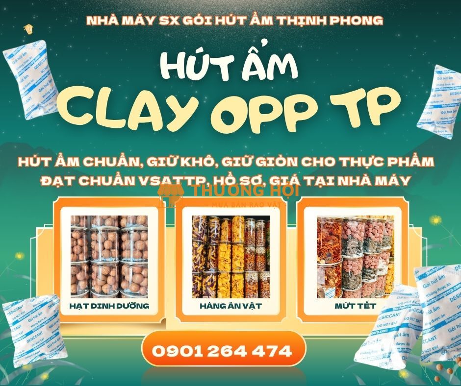 Cách bảo quản bánh mứt tết hiệu quả, gói hút ẩm Clay OPP THỊNH PHONG