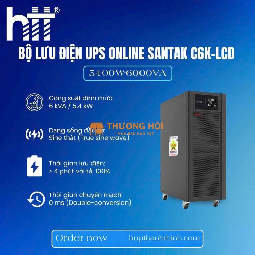 Bộ lưu điện ups online santak c6k-lcd