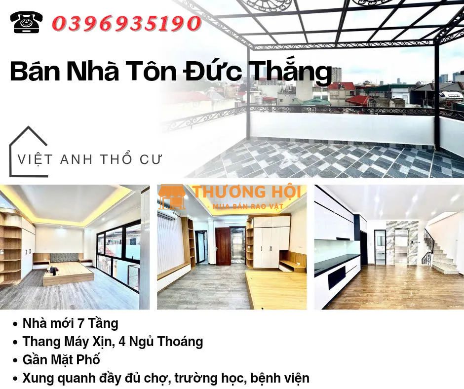 Bán nhà Phố Tôn Đức Thắng, 7 Tầng Thang Máy, Ngõ Nông Gần Mặt Phố, Giá: 14.5 Tỷ, Lh: 0396935190.
