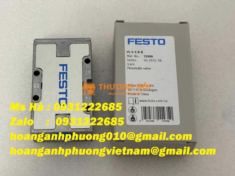 Van điện từ nhập giá tốt toàn quốc dòng VL-5-1/8-B Festo