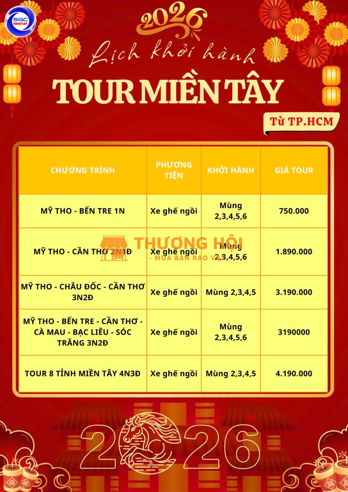 Tour Miền Tây - Tết Âm Lịch 2026 - SGC Tourist