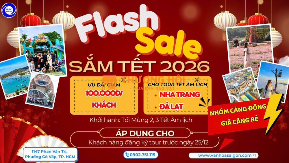 Flash Sale Sắm Tết – GIẢM ngay 100.000đ/khách 🔥