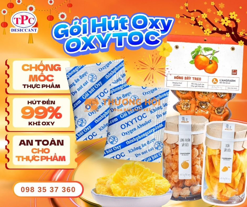 Gói hút oxy Oxytoc: Giải pháp chống mốc hiệu quả cho trái cây sấy dẻo