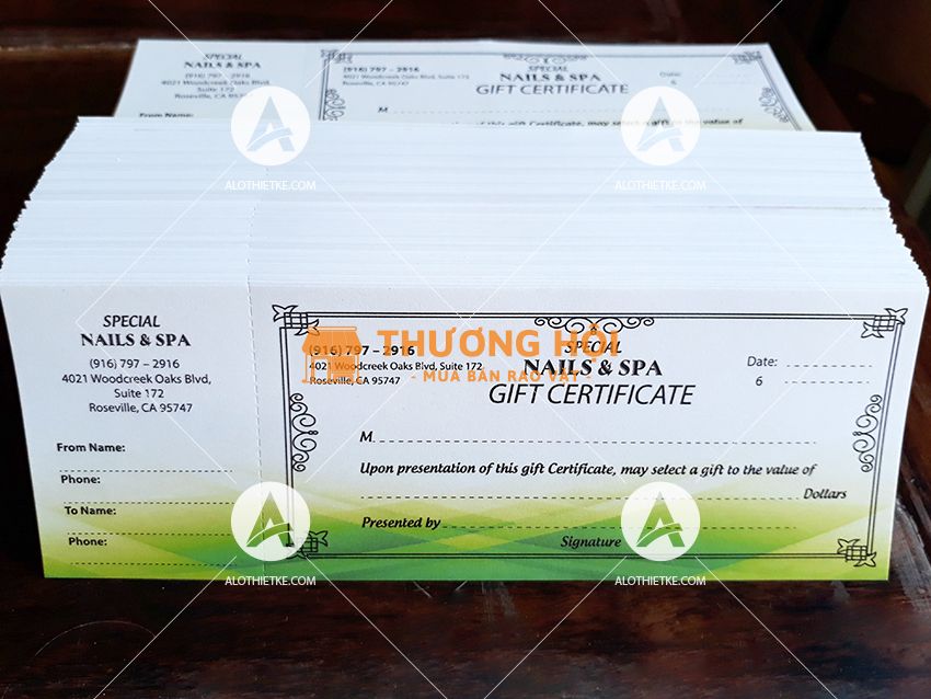 In voucher - phiếu quà tặng