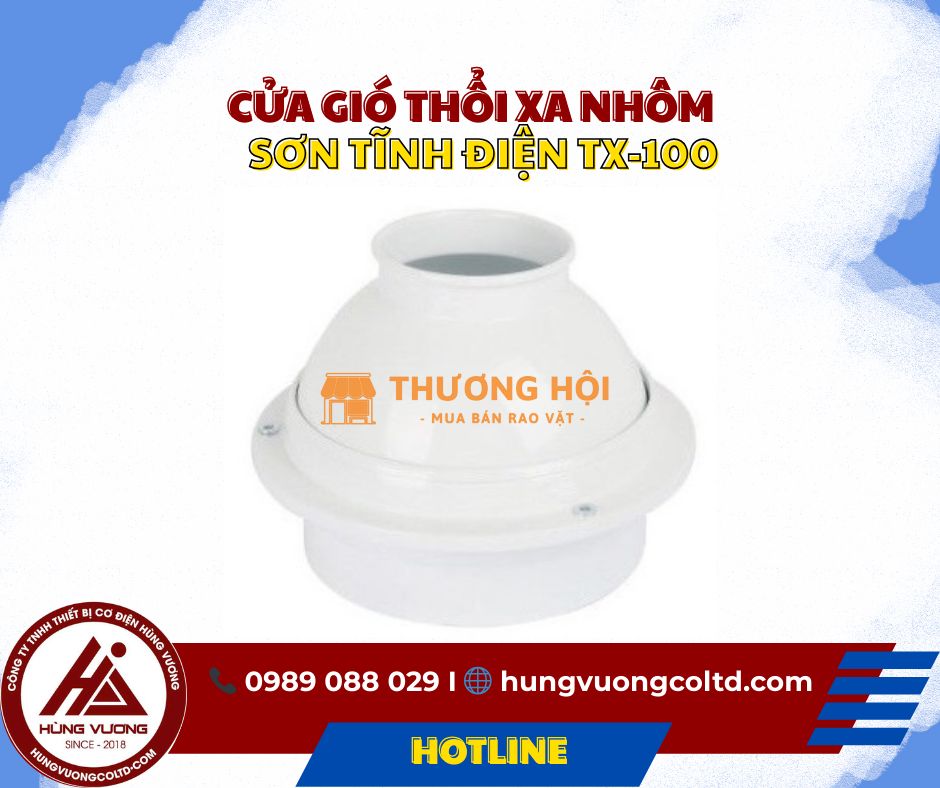 Cửa gió thổi xa nhôm sơn tĩnh điện TX-100