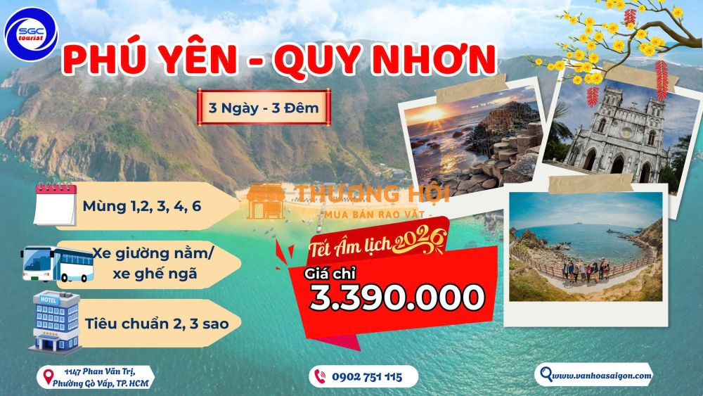 Tour Tết Âm lịch 2026 _ Phú Yên - Quy Nhơn 3n3d_SGC Tourist