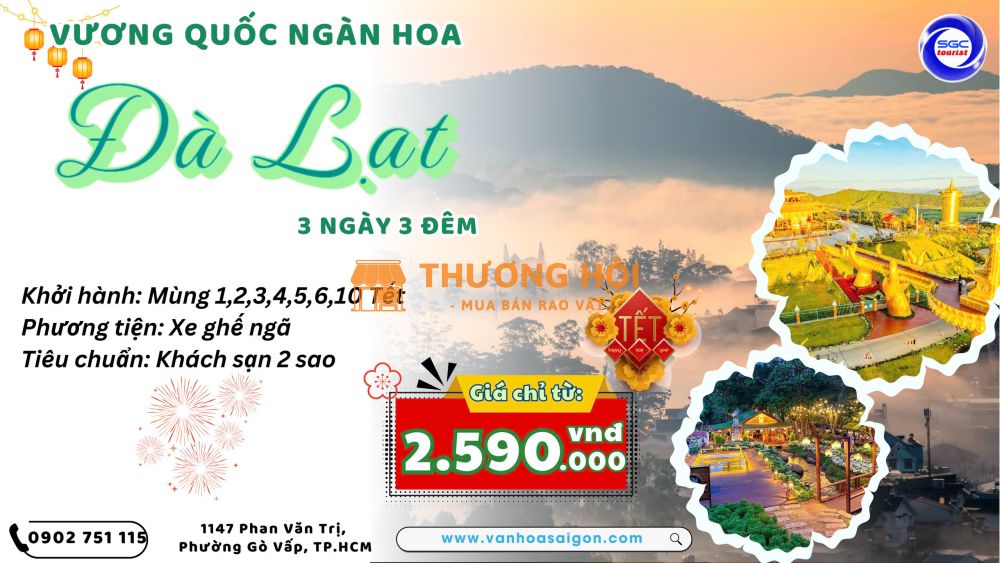Tết Âm lịch 2026 để SGCTourist đưa bạn lên Đà Lạt ngắm ngàn hoa