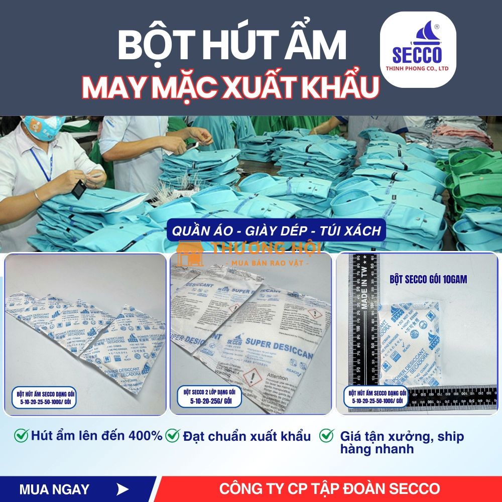 Giải pháp chống ẩm tuyệt đối cho hàng may mặc xuất khẩu - Bột Hút Ẩm Secco