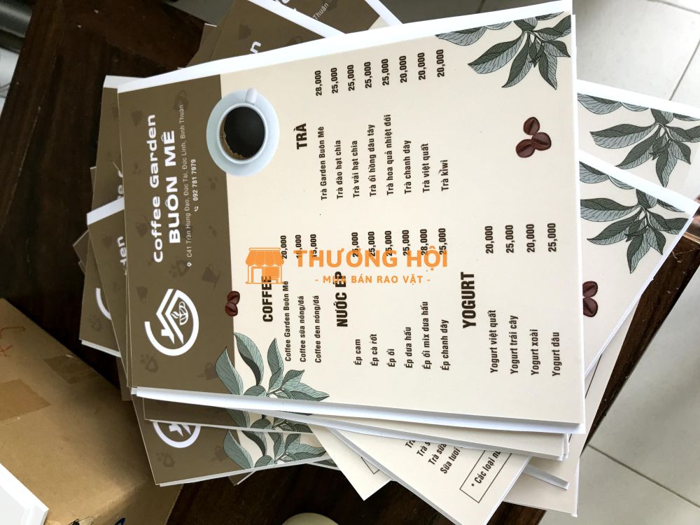 In menu decal bồi formex tại Phan Thiết