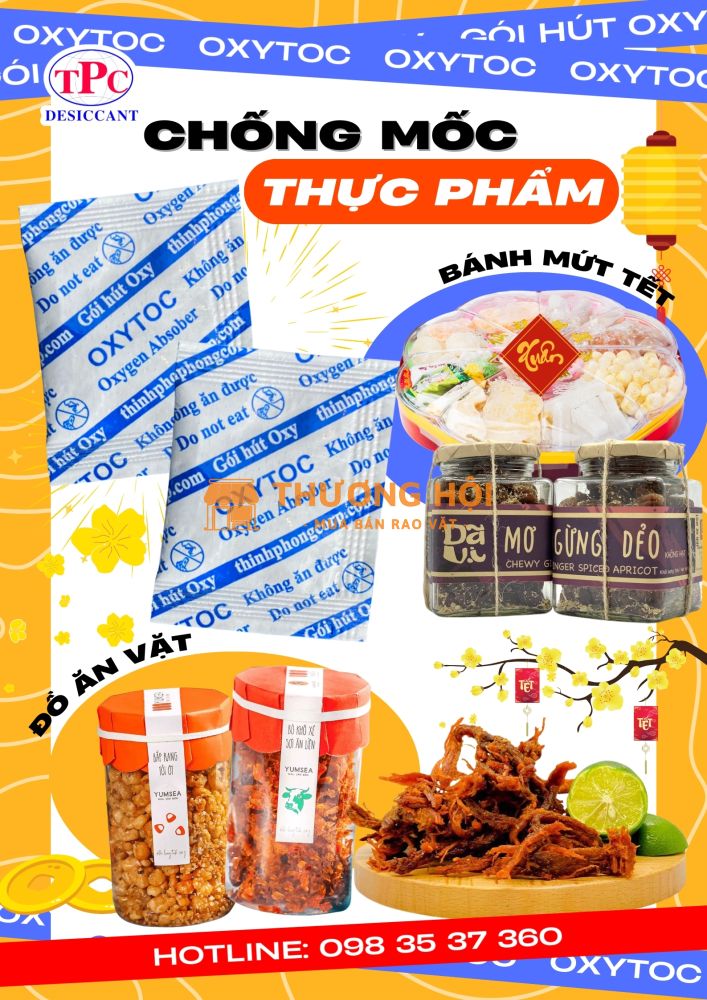 Tăng thời gian sử dụng bánh mứt với gói hút Oxytoc – Chống mốc tối ưu