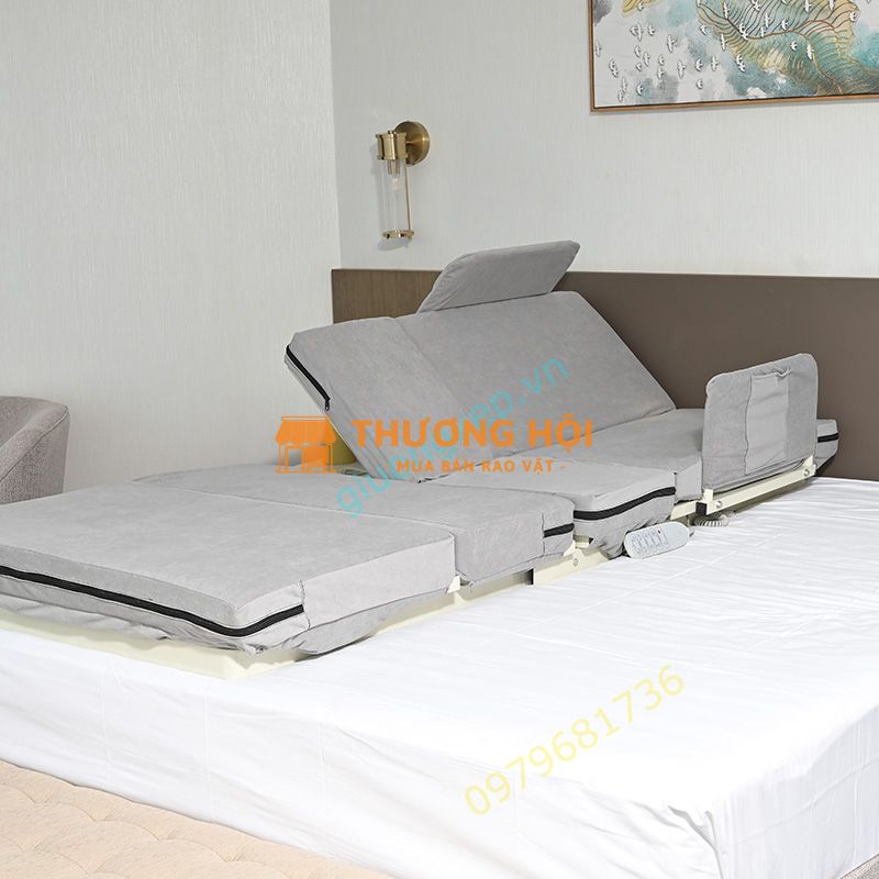Giường điện nâng lưng giúp giảm áp lực cột sống cho người bệnh nằm lâu ngày