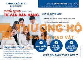 Tuyển dụng TƯ VẤN BÁN HÀNG XE Ô TÔ - THACO AUTO