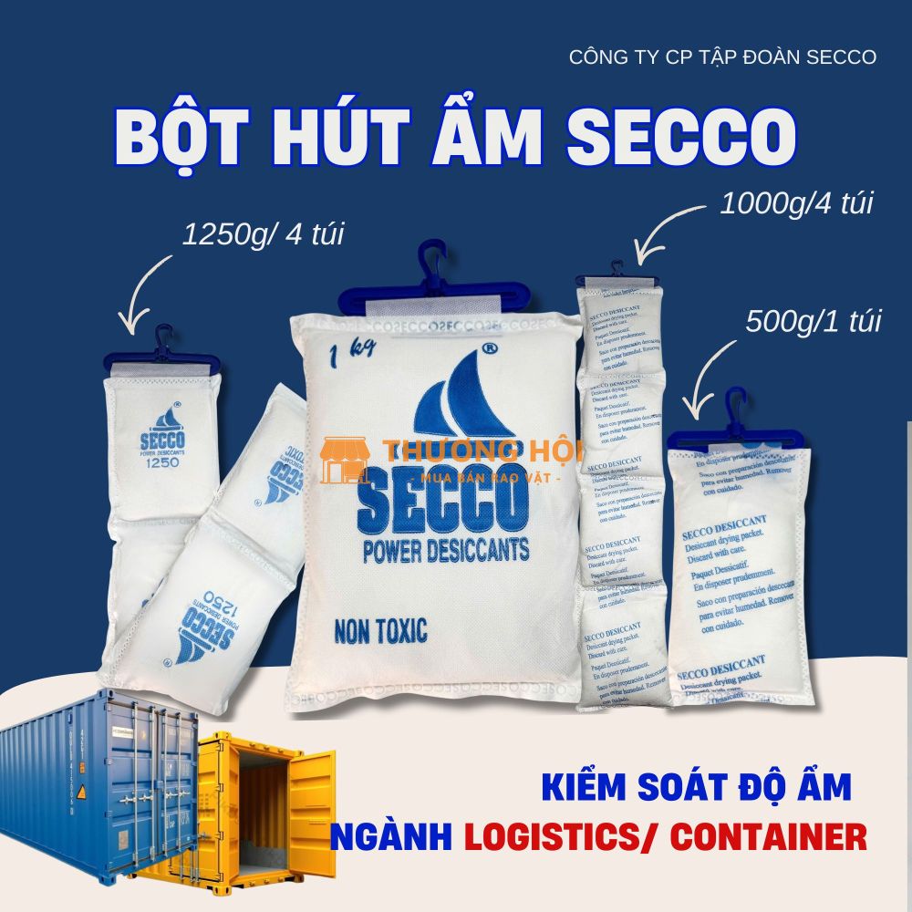 Bột Hút Ẩm - Bột Chống Ẩm Secco 1000g treo Container