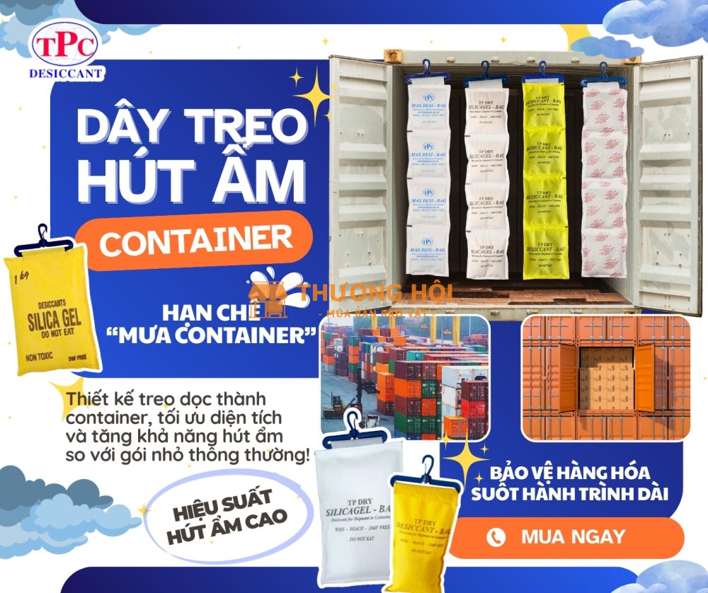 Dây treo hút ẩm container có giúp chống đổ mồ hôi hiệu quả?