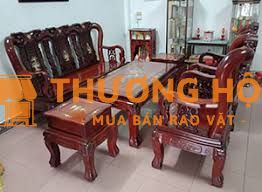 Nhà dư dùng bán lại bộ bàn ghế tay 10 gỗ căm xe mặt gõ 6 món còn mới,