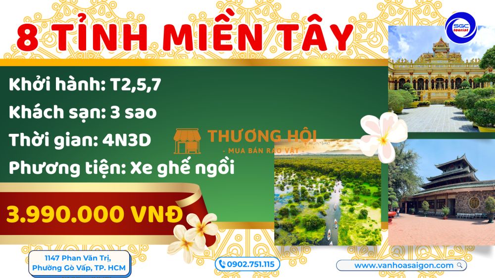 Tour khám phá 8 tỉnh miền Tây 2026 - SGC