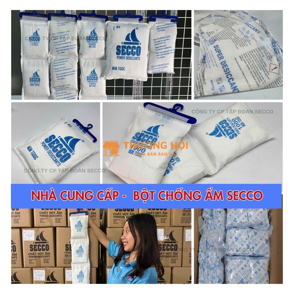Nhà cung cấp Bột Hút Ẩm Secco 1000g treo Container