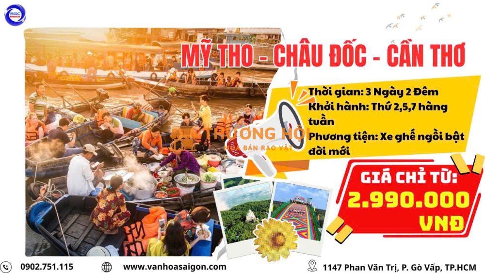Mỹ Tho - Châu Đốc - Cần Thơ 3n2d