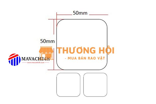 Giấy in mã vạch 50x50mm (2c)