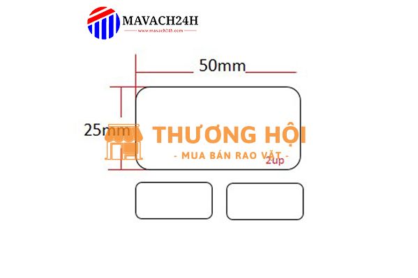 Giấy in mã vạch 50x25mm (2c)