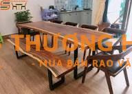 Bộ bàn ghế nhà ăn 16 chỗ ngồi kiểu mộc uốn lượn