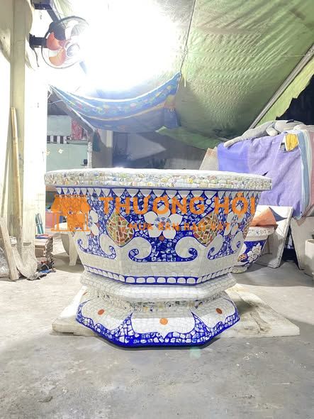 Cơ sở chậu hoa Thế Sơn - chậu hoa dán sành sứ - chậu khảm sành - cẩn miểng