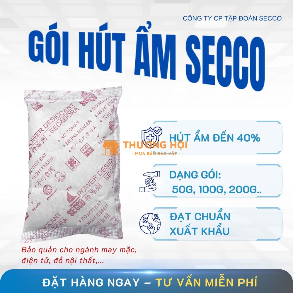 Gói Hút Ẩm Silicagel Secco 100g - Bảo Quản May Mặc, Đồ Gỗ