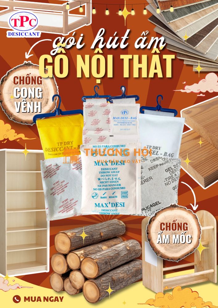 Gói hút ẩm cho gỗ nội thất có giúp chống ẩm mốc hiệu quả?