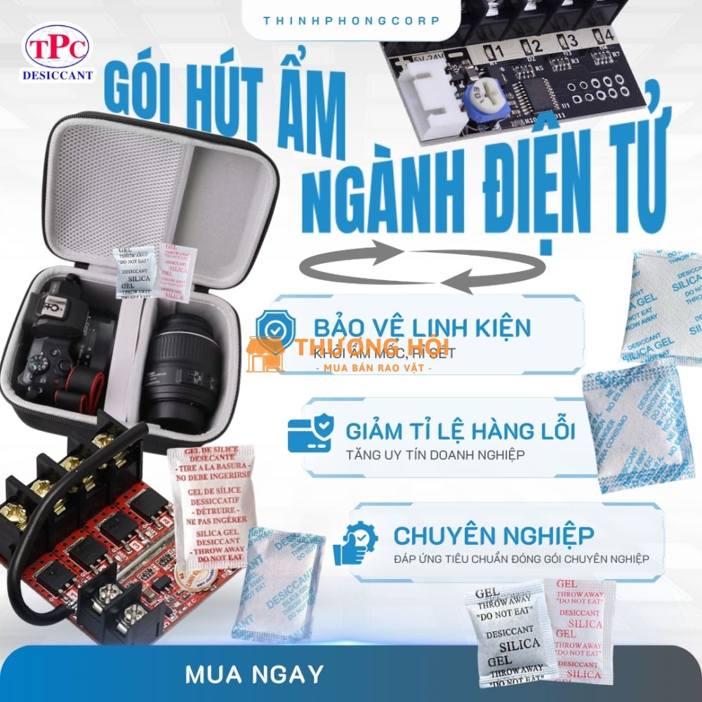 Vì sao gói hút ẩm ngành điện tử được dùng trong đóng gói linh kiện?